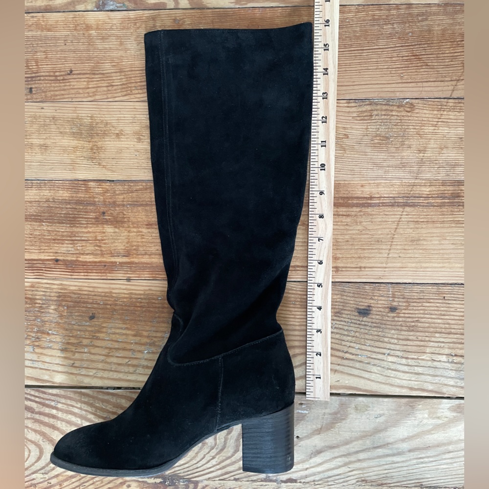 Free People Boots Cleo Slouch Suede Knee High Heeled Leather Grey NIB US 8 EU 38 - Picture 14 of 15
